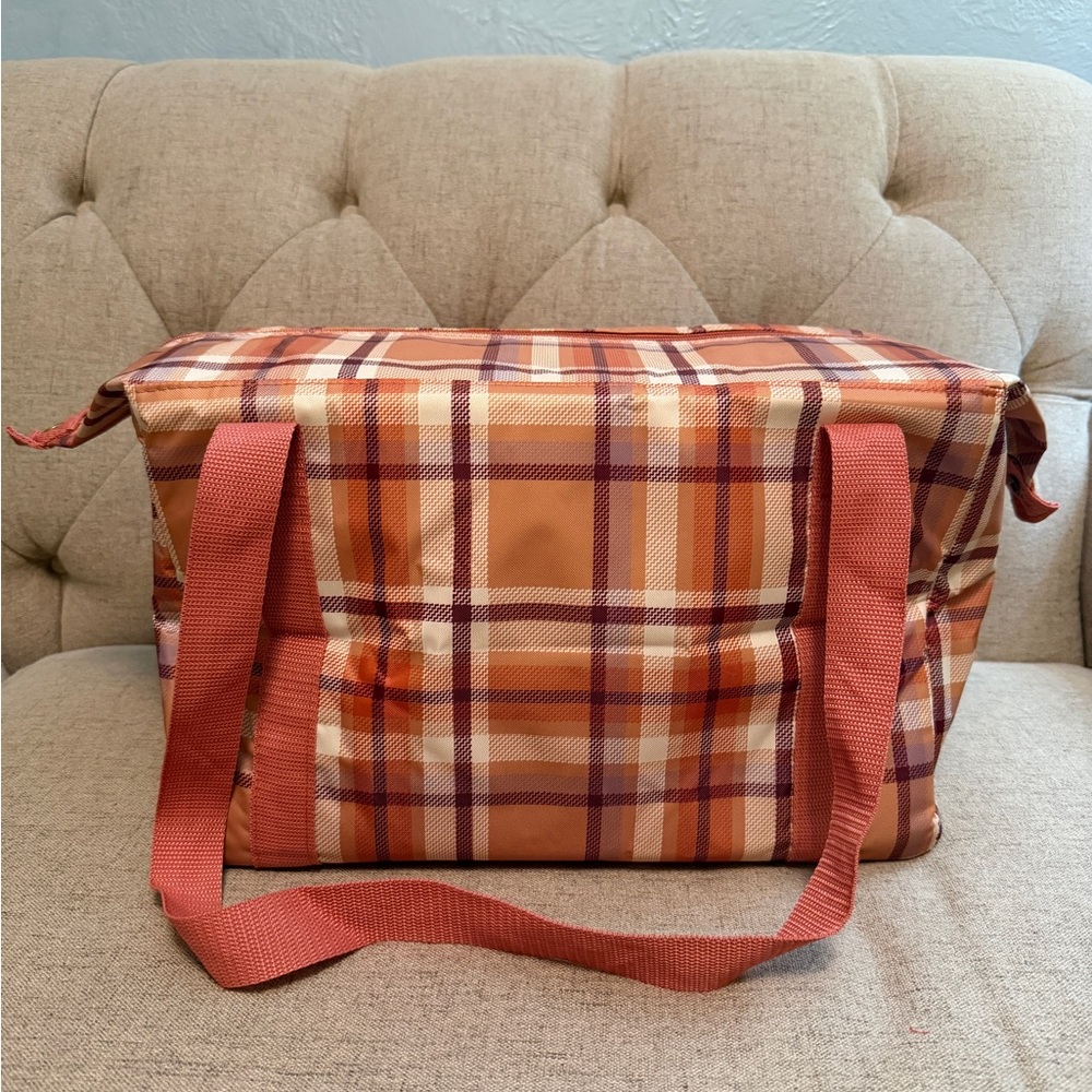 Thirty-One Gifts Zip-Top Insulated Cooler | Fall Plaid | Used Once